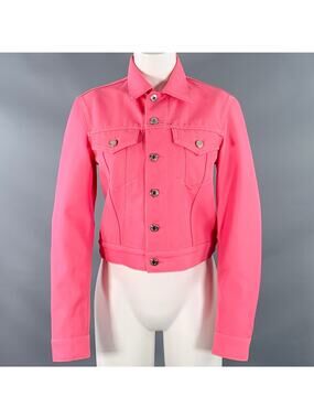 HELMUT LANG Size S Pink Cotton Blend Trucker Jacket